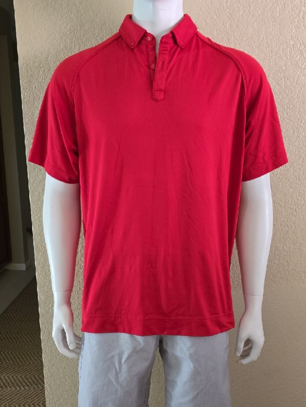IJP Ian Poulter Men's Red Performance Polo Shirt Size Large